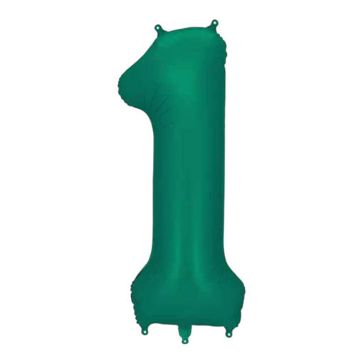 Picture of FOIL BALLOON NUMBER 1 BOTTLE GREEN 34 INCH